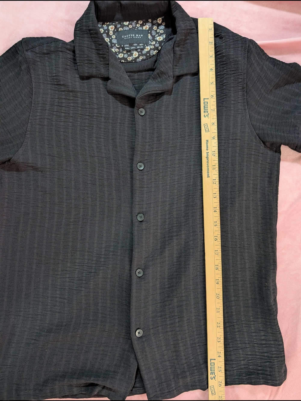 Ricky Singh Cactus Man Short-Sleeve Button-Down Textured Dressy Collar Shirt L - Picture 8 of 10